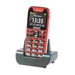 EVOLVEO EasyPhone, mobilní telefon pro seniory s nabíjecím stojánkem (červená barva), snadné ovládání