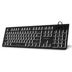 EVOLVEO K1010, tichá klávesnice s bílým podsvícením, CZ+SK, černá