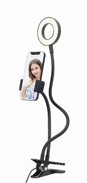 Gembird USB selfie light LED ring with phone holder