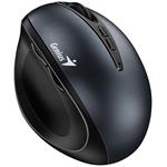 Genius Ergo 8300S, Myš, bezdrátová, optická, vertikální, 1600DPI, 7 tlačítek, tichá, černo-šedá
