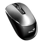 Genius NX-7125 Myš, bezdrátová, optická, 1200DPI, 4 tlačítka, Copilot, 2,4GHz, USB-A, 1× AA baterie, černo-stříbrná