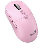 Genius NX-8080S BT Myš, bezdrátová, optická, 1600DPI, 7 tlačítek, tichá, Copilot, 2,4GHz, Bluetooth 5.3, růžová