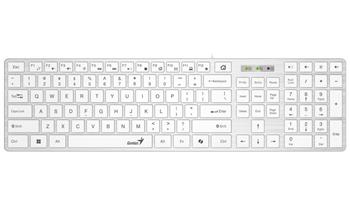 Genius Slimstar 126 Klávesnice, drátová, CZ+SK layout, Copilot klávesa, USB,tenká, bílá