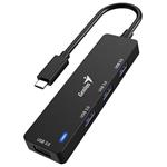 Genius UH-400 USB Hub, externí, USB-C na 4× USB 3.0, 15cm, černý