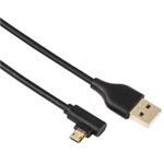 Hama micro USB kabel, kolmý, symetrický konektor, 1 m, černý