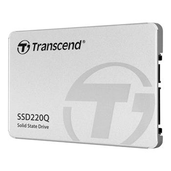 TRANSCEND SSD220Q 500GB SSD disk 2.5'' SATA III 6Gb/s, QLC, Aluminium casing, 550MB/s R, 500MB/s W, stříbrný (TS500GSSD220Q)