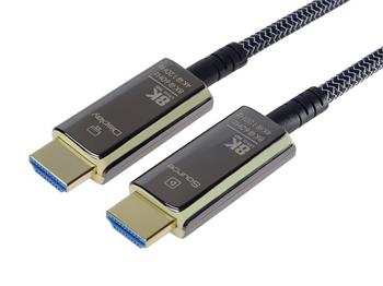 5m PremiumCord Ultra High Speed HDMI 2.1 optický fiber kabel 8K@60Hz,zlacené (kphdm21t05)
