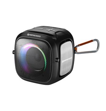 C-TECH reproduktor Impressio Qubis mini, bluetooth, čtečka, USB, AUX, RGB podsvícení, FM,USB-C (IMP-QUBIS MINI)