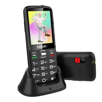 EVOLVEO EasyPhone XO, mobilní telefon pro seniory s nabíjecím stojánkem (černá barva) (EP-630-XOB)