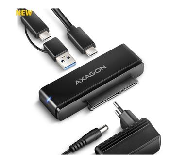 AXAGON ADSA-FPX, USB-C 10Gbps - SATA 6G, 2.5"/3.5" SSD/HDD FAST PORT X adaptér, vč. AC napáječe (ADSA-FPX)