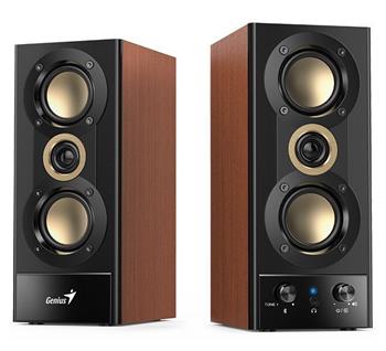 Genius SP-HF800BT, Reproduktory, 2.0, 20W, 3,5mm jack, Bluetooth 5.3, USB, dřevěné, černo-hnědé (31730051401)