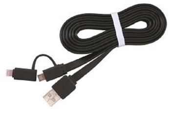 GEMBIRD CABLEXPERT Kabel USB COMBO, MicroUSB + Lightning, 1m, černý (CC-USB2-AMLM2-1M)