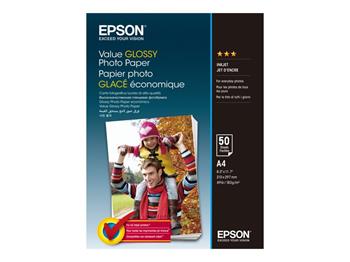 EPSON paper A4 - 183g/m2 - 50sheets -Value Glossy Photo Paper (C13S400036)