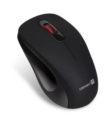 CONNECT IT "MUTE" bezdrátová optická tichá myš, USB, (+ 1x AA baterie zdarma), černá (CMO-2230-BK)