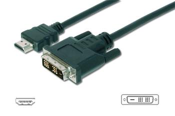 Digitus Adaptérový kabel HDMI, typ A-DVI (18 + 1) M / M, 3,0 m, Full HD, bl (AK-330300-030-S)