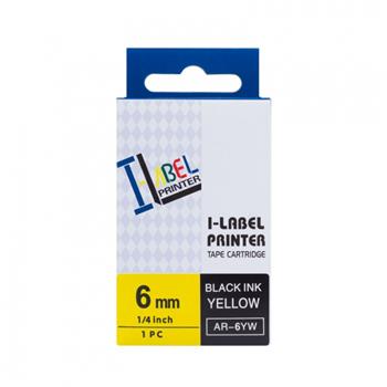 PRINTLINE kompatibilní páska s Casio XR-6YW1 6mm, 8m, černý tisk/žlutý podklad (PLTC20)