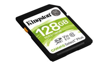 KINGSTON 128GB SDHC CANVAS Plus Class10 UHS-I 100MB/s Read Flash Card (SDS2/128GB)