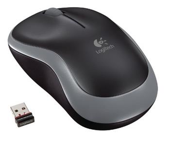 Logitech myš Wireless Mouse M185, optická, 3 tlačítka, šedá,1000dpi (910-002238)