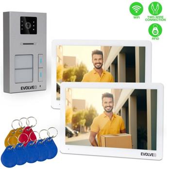 EVOLVEO DoorPhone 20-2W - 2 drátový videotelefon s aplikací pro dvě domácnosti a 32GB pamětí (DP-20-2-W)