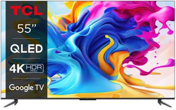 TCL 55C645 TV SMART Google TV QLED/139cm/4K UHD/3100 PPI/50Hz/Direct LED/HDR10+/Dolby Atmos/DVB-T/T2/C/S/S2/VESA (55C645)