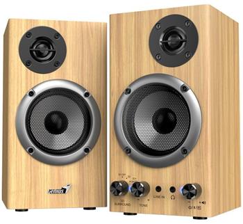 Genius SP-HF520BT Reproduktory, 2.0, 20W, Bluetooth, 3,5mm jack, dřevěné, hnědé (31730054403)