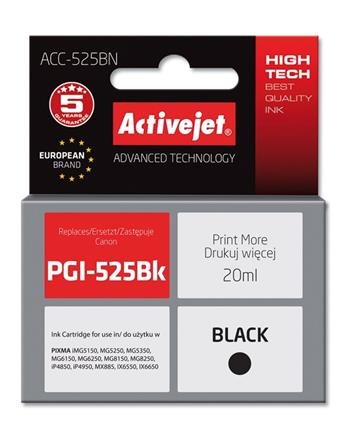 ActiveJet inkoust Canon PGI-525BK, 20 ml, new (WITH CHIP) ACC-525Bk (EXPACJACA0109)