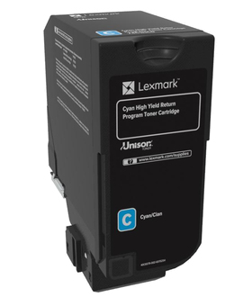 Lexmark CS725 Cyan High Yield Return Programme Toner Cartridge - 12 000 stran (74C2HC0)