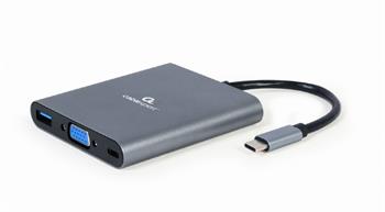 GEMBIRD CABLEXPERT Kabel USB-C 6-in-1 multi-port adapter (Hub3.1 + HDMI + VGA + PD + čtečka karet + stereo audio) (KAB051R34)