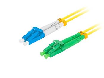 LANBERG optický patch cord SM LC/APC-LC/UPC duplex 2m LSZH G657A1 průměr 3mm, barva žlutá (FO-LALU-SD11-0020-YE)