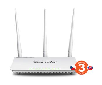 Tenda F3 - Wireless-N Router 802.11b/g/n, 300Mbps, 1x WAN, 3x LAN, 3x Ext. Ant. (75010304)