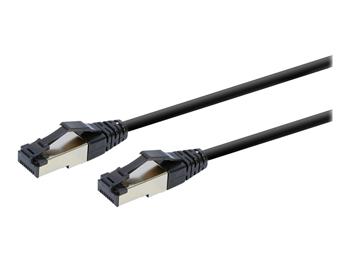Patch kabel S/FTP Cat. 8 LSZH, 0,5m, černý (PP8-LSZHCU-BK-0.5M)