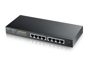 Zyxel GS1900-8HP v3, 8-port GbE L2 PoE Smart Switch, 802.3at, desktop, fanless, 70 Watt (GS1900-8HP-EU0103F)