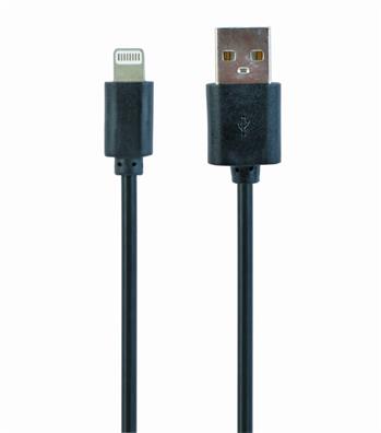 GEMBIRD CABLEXPERT Kabel USB 2.0 Lightning (IP5 a vyšší) nabíjecí a synchronizační kabel, 1m, černý (CC-USB2-AMLM-1M)