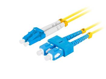 LANBERG optický patch cord SM SC/UPC-LC/UPC duplex 2m LSZH G657A1 průměr 3mm, barva žlutá (FO-SULU-SD11-0020-YE)