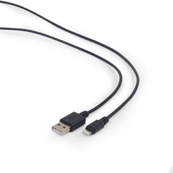 GEMBIRD CABLEXPERT Kabel USB 2.0 Lightning (IP5 a vyšší) nabíjecí a synchronizační kabel, 2m, černý (CC-USB2-AMLM-2M)