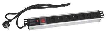 OPTIX 19" napájecí panel OC 5x220V+2xIEC -2m PPO SW Black (96102)