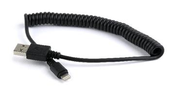 CABLEXPERT Kabel USB A Male/Lightning Male, 1,5m, černý, kroucený (CC-LMAM-1.5M)