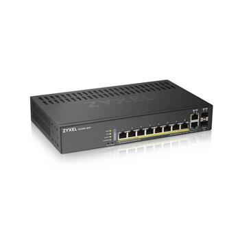 Zyxel GS1920-8HPv2, 10 Port Smart Managed Switch 8x Gigabit Copper and 2x Gigabit dual pers., hybrid mode, standalone o (GS1920-8HPV2-EU0101F)
