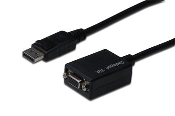 Digitus kabelový adaptér DisplayPort, DP - HD15 M / F, 0,15 m, s blokováním, kompatibilní s DP 1.1a, CE, bl (AK-340410-001-S)