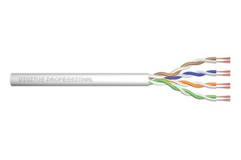 DIGITUS Propojovací kabel CAT 5e U-UTP, surová délka 305 m, papírová krabička, AWG 26/7, PVC, simplex, barva šedá (DK-1511-P-305-1)