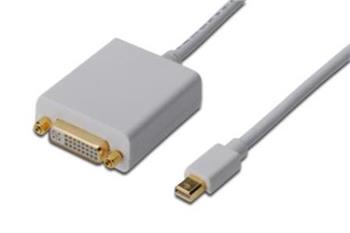 Digitus kabelový adaptér DisplayPort, mini DP - DVI (24 + 5) M / F, 0,15 m, kompatibilní s DP 1.1a, CE, wh (AK-340406-001-W)