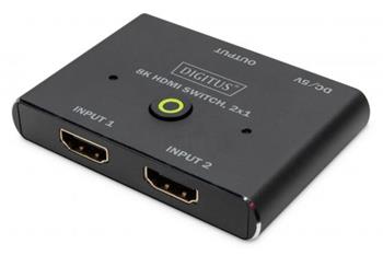 DIGITUS 8K HDMI přepínač, 2x1 černý (DS-45341)
