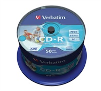 CD-R medium Verbatim 52x (700MB)-50ks, Spindle, Printable (43309)