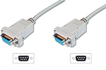 Digitus připojovací kabel nullmodem DB9 F/F 1,8m, béžový (AK-610100-018-E)