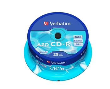 CD-R Verbatim 52x (700MB)-25ks, Spindle, Crystal (43352)