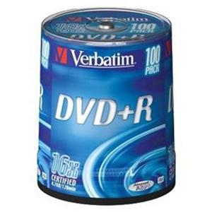 DVD+R médium Verbatim 16x 4,7GB, 100ks, Spindle (43551)