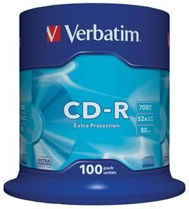 CD-R medium Verbatim 52x (700MB)-100ks, Spindle (43411)