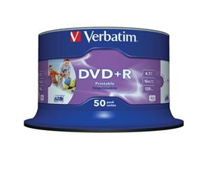 DVD+R médium Verbatim 16x 4.7GB, 50ks, Spindle, Printable (43512)