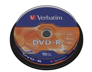DVD-R médium Verbatim 16x 4.7GB, 10ks, Spindle (43523)