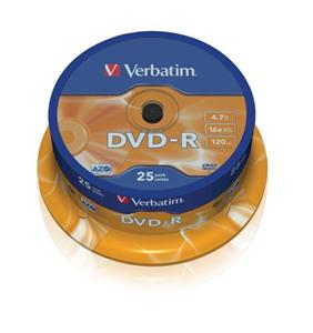 DVD-R médium Verbatim 16x 4.7GB, 25ks, Spindle (43522)